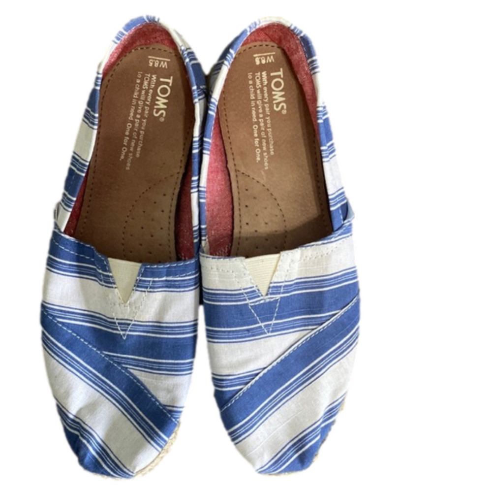 Toms Alpargata Espadrilles Blue/White Women’s Size 8.5W